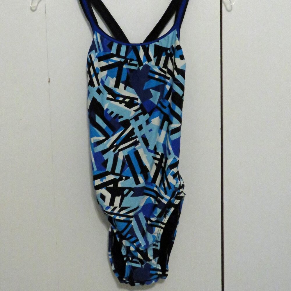 Dolphin Xtrasleek Women's Tectonic Print DBX-Back One-Piece Swimsuit